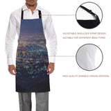 Black City Night Scene Personalized Canvas Apron - LeobonZone