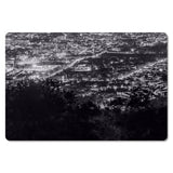 Black City night scene Leather Mat Soft Non-Slip Waterproof  Doormat - LeobonZone
