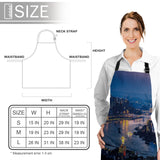 Blue City Night Scene Personalized Canvas Apron - LeobonZone
