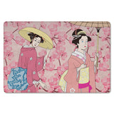 Japanese Kimono Girl Leather Mat Soft Non-Slip Waterproof  Doormat - LeobonZone
