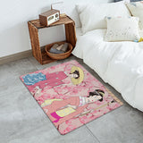 Japanese Kimono Girl Leather Mat Soft Non-Slip Waterproof  Doormat - LeobonZone