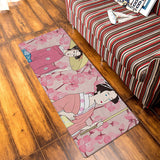 Japanese Kimono Girl Leather Mat Soft Non-Slip Waterproof  Doormat - LeobonZone