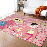 Japanese Kimono Girl Right Angle Felt Rugs - LeobonZone