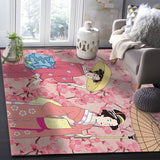 Japanese Kimono Girl Right Angle Felt Rugs