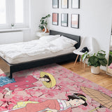 Japanese Kimono Girl Right Angle Felt Rugs - LeobonZone