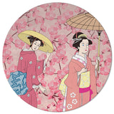 Japanese Kimono Girl Circular Felt Rugs - LeobonZone