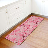 Japanese Cherry Blossom Leather Mat Soft Non-Slip Waterproof  Doormat - LeobonZone