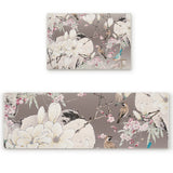 Flowers And Birds In China Right Angle Felt Doormat Two piece set - LeobonZone