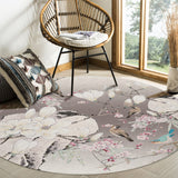 Flowers And Birds In China Circular Felt Rugs - LeobonZone