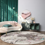 Flowers And Birds In China Circular Felt Rugs - LeobonZone