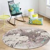 Flowers And Birds In China Circular Felt Rugs - LeobonZone