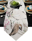 Bird painting in Chinese style Table Runner Place Mats - LeobonZone