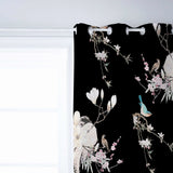 Bird painting in Chinese style Black Blackout Window Curtains - LeobonZone