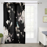Bird painting in Chinese style Black Blackout Window Curtains - LeobonZone