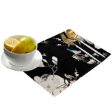 Bird painting in Chinese style Black Personalized Table Placemats - LeobonZone