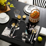 Bird painting in Chinese style Black Personalized Table Placemats - LeobonZone