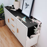 Bird painting in Chinese style Black Rectangle Tablecloth - LeobonZone