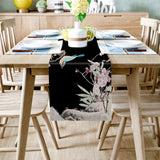 Bird painting in Chinese style Black Rectangle Tablecloth - LeobonZone
