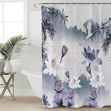 Chinese Ink Painting Waterproof Durable Shower Curtain - LeobonZone