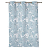 Japanese Water Wave Blackout Window Curtains - LeobonZone