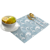 Japanese Water Wave Personalized Table Placemats - LeobonZone