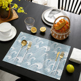 Japanese Water Wave Personalized Table Placemats - LeobonZone