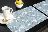 Japanese Water Wave Personalized Table Placemats - LeobonZone