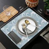 Japanese Water Wave Personalized Table Placemats - LeobonZone