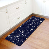 Dark Blue Star Leather Mat Soft Non-Slip Waterproof  Doormat - LeobonZone