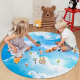 Blue Sky Circular Felt Rugs - LeobonZone