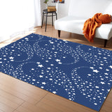 Blue meteor Right Angle Felt Rugs