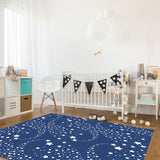 Blue meteor Right Angle Felt Rugs - LeobonZone