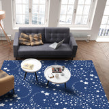 Blue meteor Right Angle Felt Rugs - LeobonZone