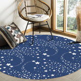 Blue meteor Circular Felt Rugs - LeobonZone