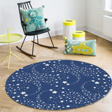Blue meteor Circular Felt Rugs - LeobonZone