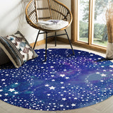 Beautiful Starry Sky Circular Felt Rugs - LeobonZone