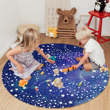 Beautiful Starry Sky Circular Felt Rugs - LeobonZone