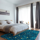 Bronze Beautiful Blue Stars Sponge Rillet Rubber Rugs - LeobonZone