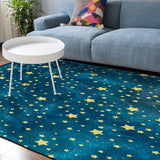 Bronze Beautiful Blue Stars Sponge Rillet Rubber Rugs - LeobonZone