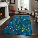 Bronze Beautiful Blue Stars Sponge Rillet Rubber Rugs - LeobonZone