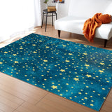 Bronze Beautiful Blue Stars Right Angle Felt Rugs - LeobonZone