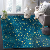 Bronze Beautiful Blue Stars Right Angle Felt Rugs