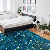 Bronze Beautiful Blue Stars Right Angle Felt Rugs - LeobonZone