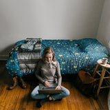 Bronze Beautiful Blue Stars comforter sets pillowcase - LeobonZone