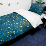 Bronze Beautiful Blue Stars comforter sets pillowcase - LeobonZone