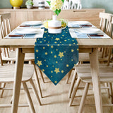 Bronze Beautiful Blue Stars Rectangle Tablecloth - LeobonZone