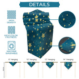 Bronze Beautiful Blue Stars Rectangle Tablecloth - LeobonZone