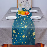 Bronze Beautiful Blue Stars Table Runner Place Mats - LeobonZone