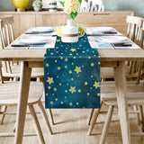 Bronze Beautiful Blue Stars Table Runner Place Mats - LeobonZone