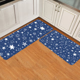 Beautiful Blue Stars Circular Angle Felt Carpets Two piece set - LeobonZone